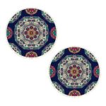 1-SOGA 2X 90cm Round Rug Bohemian Circle Area Rug with Bohemian Geometric Pattern