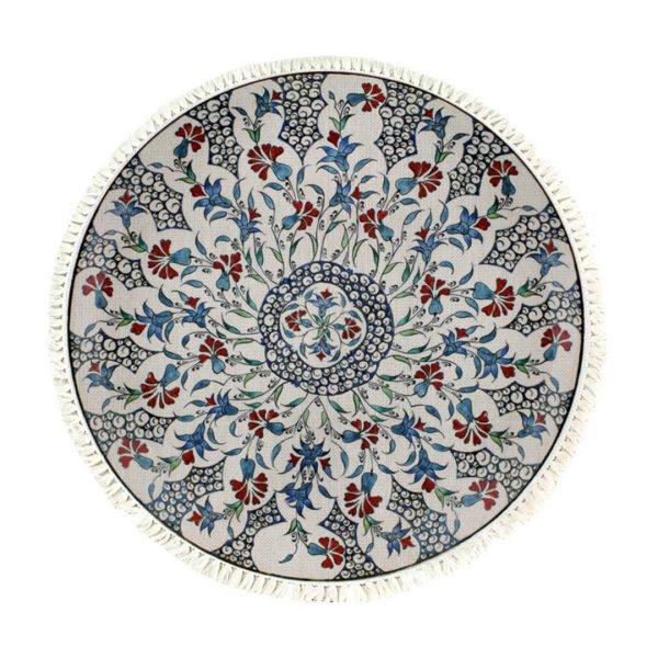 1-SOGA 120cm Mandala Round Area Thick Anti-slip Doormat