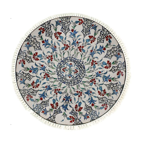 1-SOGA 120cm Mandala Area Rug for Living Room Lounge