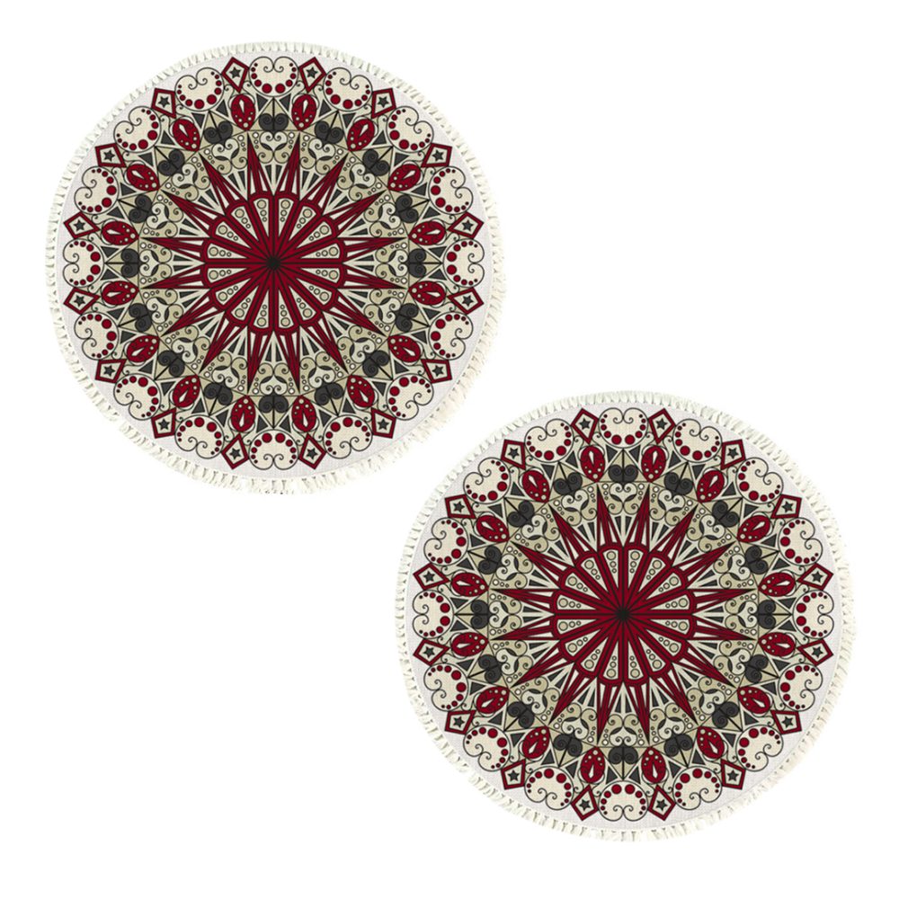 1-SOGA 2X 120cm Mandala Modern Ethnic Tassel Print Anti-slip Doormat