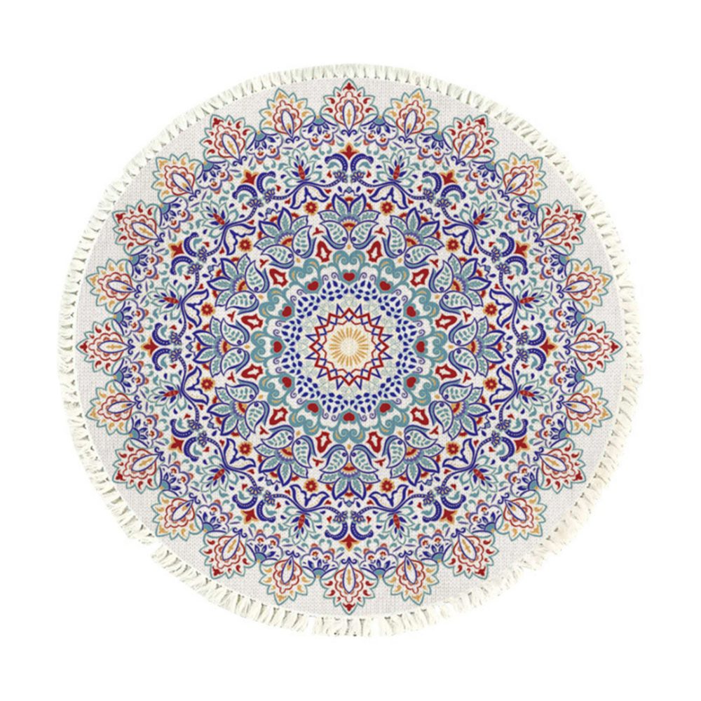1-SOGA 120cm Mandala Area Rug for Living Room Lounge
