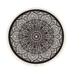 1-SOGA 120cm Mandala Modern Ethnic Tassel Print Anti-slip Doormat
