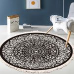 2-SOGA 120cm Mandala Modern Ethnic Tassel Print Anti-slip Doormat