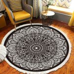 3-SOGA 120cm Mandala Modern Ethnic Tassel Print Anti-slip Doormat