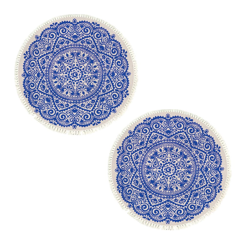 1-SOGA 2X 120cm Mandala Round Tapestry Indian Area Rug for Living Room Lounge