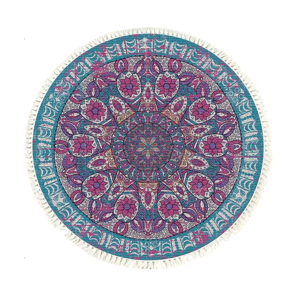 1-SOGA 120cm Mandala Area Rug for Living Room Lounge