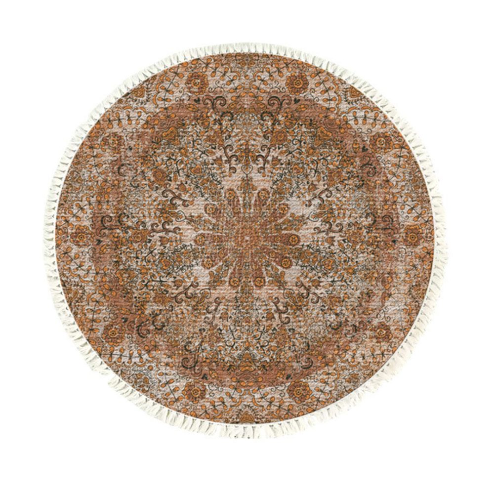1-SOGA 120cm Mandala Pattern Circle Area Rugs for Living Room Lounge