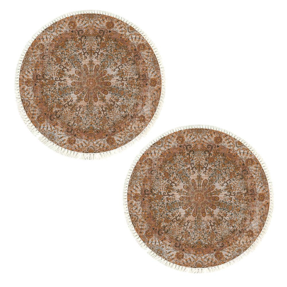 1-SOGA 2X 120cm Mandala Pattern Circle Area Rugs for Living Room Lounge