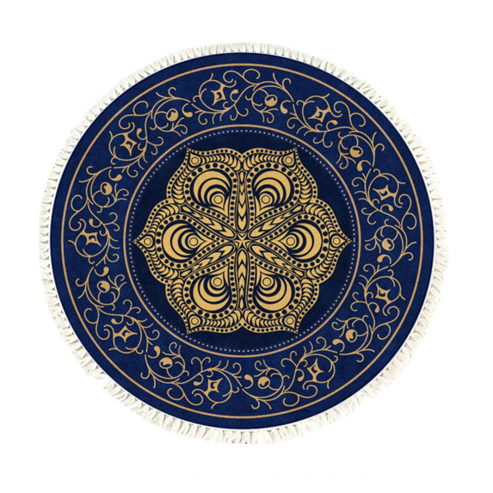 1-SOGA 90cm Area Rug Turquoise and Grey Abstract Art Painting Teal Anti-slip Doormat