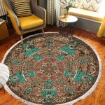 3-SOGA 90cm Mandala Round Area Thick Anti-slip Doormat