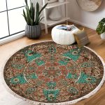 4-SOGA 90cm Mandala Round Area Thick Anti-slip Doormat