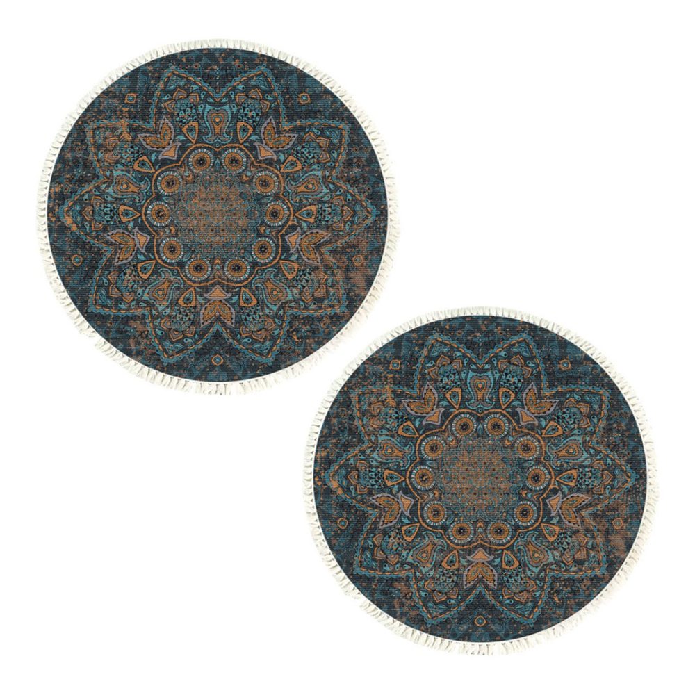 1-SOGA 2X 120cm Mandala Pattern Circle Area Rugs for Living Room Lounge