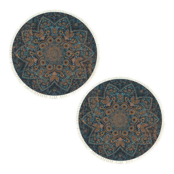 1-SOGA 2X 120cm Mandala Pattern Circle Area Rugs for Living Room Lounge