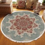 2-SOGA 90cm Mandala Round Rug Boho Design Hippie Area Rug Anti-slip Doormat