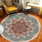 3-SOGA 2X 90cm Mandala Round Rug Boho Design Hippie Area Rug Anti-slip Doormat