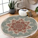 4-SOGA 2X 90cm Mandala Round Rug Boho Design Hippie Area Rug Anti-slip Doormat