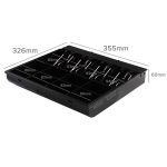 2-SOGA 4 Bills 8 Coins Cash Tray With Lockable Lid Heavy Duty Spare Cash Tray Black