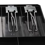 4-SOGA 4 Bills 8 Coins Cash Tray With Lockable Lid Heavy Duty Spare Cash Tray Black