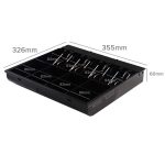 2-SOGA 2X 4 Bills 8 Coins Cash Tray With Lockable Lid Heavy Duty Spare Cash Tray Black