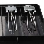 4-SOGA 2X 4 Bills 8 Coins Cash Tray With Lockable Lid Heavy Duty Spare Cash Tray Black