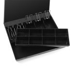 7-SOGA 2X 4 Bills 8 Coins Cash Tray With Lockable Lid Heavy Duty Spare Cash Tray Black