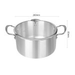 6-SOGA 2X Stainless Steel  26cm Casserole With Lid Induction Cookware