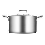 3-SOGA 22cm Stainless Steel Soup Pot Stock Cooking Stockpot Heavy Duty Thick Bottom with Glass Lid