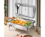 6-SOGA Stainless Steel Rectangular Chafing Dish Tray Buffet Cater Food Warmer Chafer with Top Lid