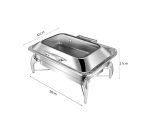 4-SOGA 2X Stainless Steel Rectangular Chafing Dish Tray Buffet Cater Food Warmer Chafer with Top Lid