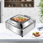 4-SOGA Stainless Steel Square Chafing Dish Tray Buffet Cater Food Warmer Chafer with Top Lid