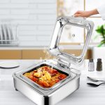 5-SOGA Stainless Steel Square Chafing Dish Tray Buffet Cater Food Warmer Chafer with Top Lid