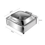 7-SOGA Stainless Steel Square Chafing Dish Tray Buffet Cater Food Warmer Chafer with Top Lid
