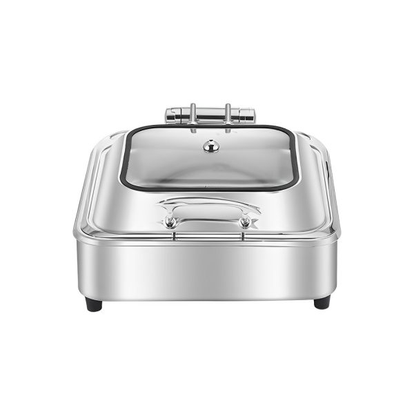 1-SOGA Stainless Steel Square Chafing Dish Tray Buffet Cater Food Warmer Chafer with Top Lid