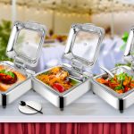 8-SOGA 2X Stainless Steel Square Chafing Dish Tray Buffet Cater Food Warmer Chafer with Top Lid