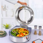 6-SOGA Stainless Steel Round Chafing Dish Tray Buffet Cater Food Warmer Chafer with Top Lid