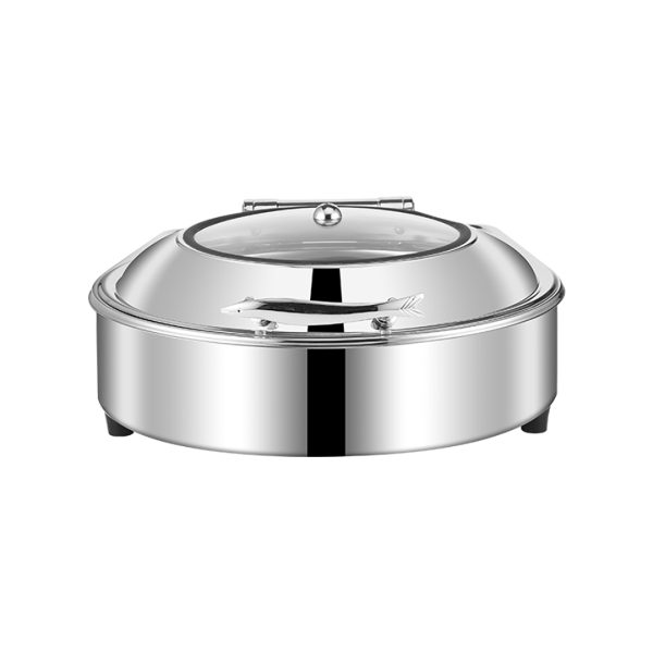 1-SOGA Stainless Steel Round Chafing Dish Tray Buffet Cater Food Warmer Chafer with Top Lid