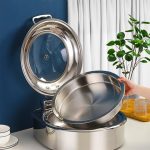 8-SOGA 2X Stainless Steel Round Chafing Dish Tray Buffet Cater Food Warmer Chafer with Top Lid