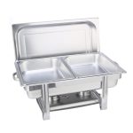 1-SOGA Double Tray Stainless Steel Chafing Catering Dish Food Warmer