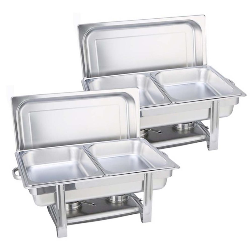 1-SOGA 2X Double Tray Stainless Steel Chafing Catering Dish Food Warmer