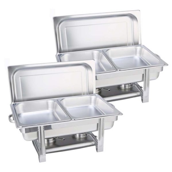 1-SOGA 2X Double Tray Stainless Steel Chafing Catering Dish Food Warmer