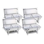 1-SOGA 4X Stainless Steel Chafing Double Tray Catering Dish Food Warmer
