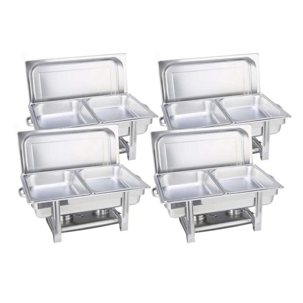 1-SOGA 4X Stainless Steel Chafing Double Tray Catering Dish Food Warmer