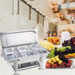 5-SOGA 2X Triple Tray Stainless Steel Chafing Catering Dish Food Warmer