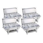 1-SOGA 4X Stainless Steel Chafing Triple Tray Catering Dish Food Warmer