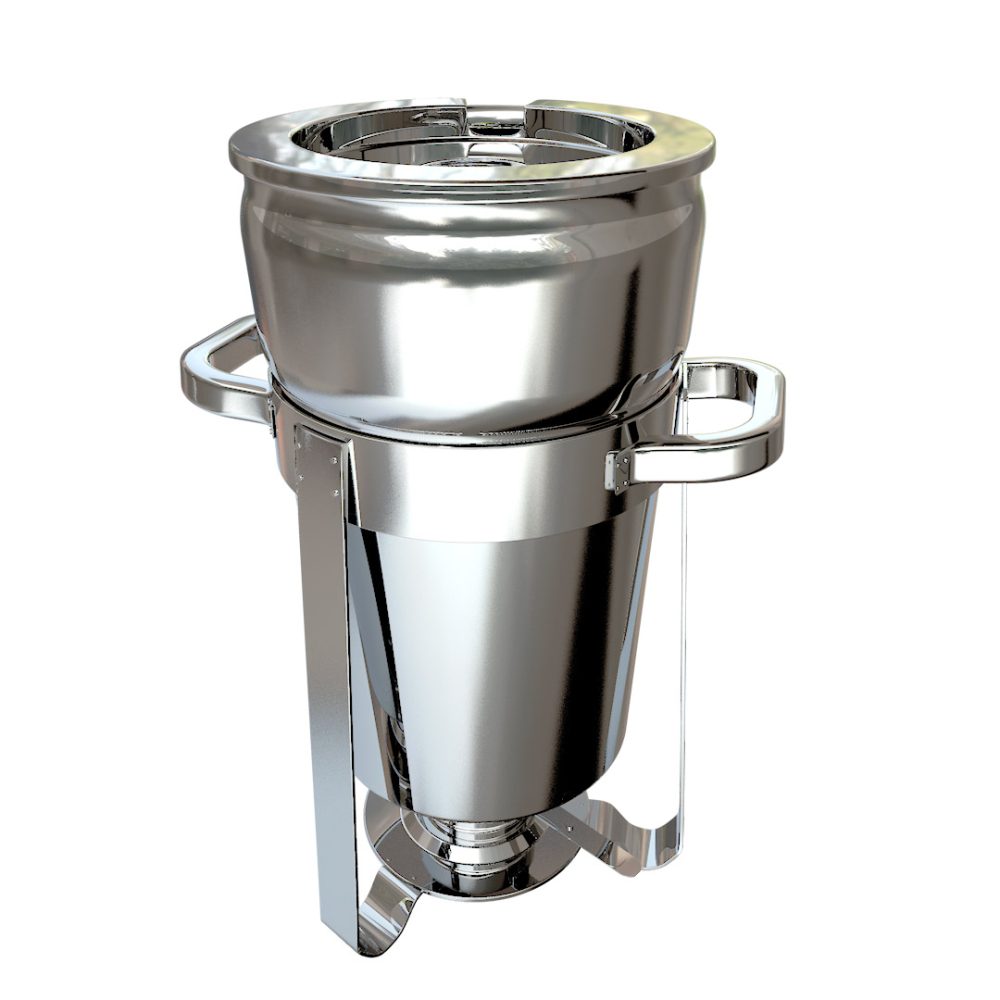 1-SOGA 7L Round Stainless Steel Soup Warmer Marmite Chafer Full Size Catering Chafing Dish