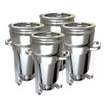 1-SOGA 4X 7L Round Stainless Steel Soup Warmer Marmite Chafer Full Size Catering Chafing Dish