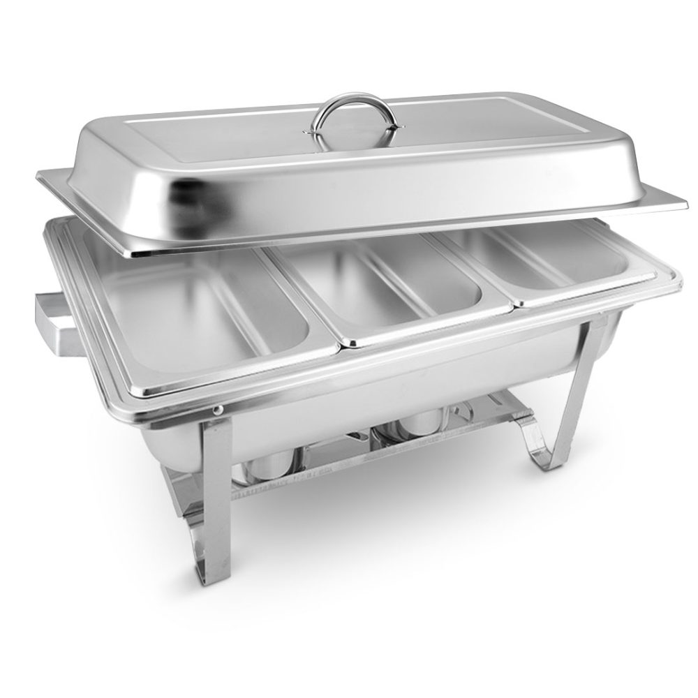 1-SOGA 3L Triple Tray Stainless Steel Chafing Food Warmer Catering Dish