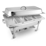 1-SOGA 3L Triple Tray Stainless Steel Chafing Food Warmer Catering Dish