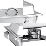 6-SOGA 3L Triple Tray Stainless Steel Chafing Food Warmer Catering Dish