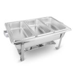 2-SOGA 2X 3L Triple Tray Stainless Steel Chafing Food Warmer Catering Dish